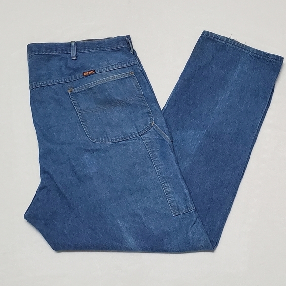 VINTAGE 70s Wrangler Big Ben Mid Wash Painter Pants Plus Size Carpenter Jeans - Picture 1 of 11